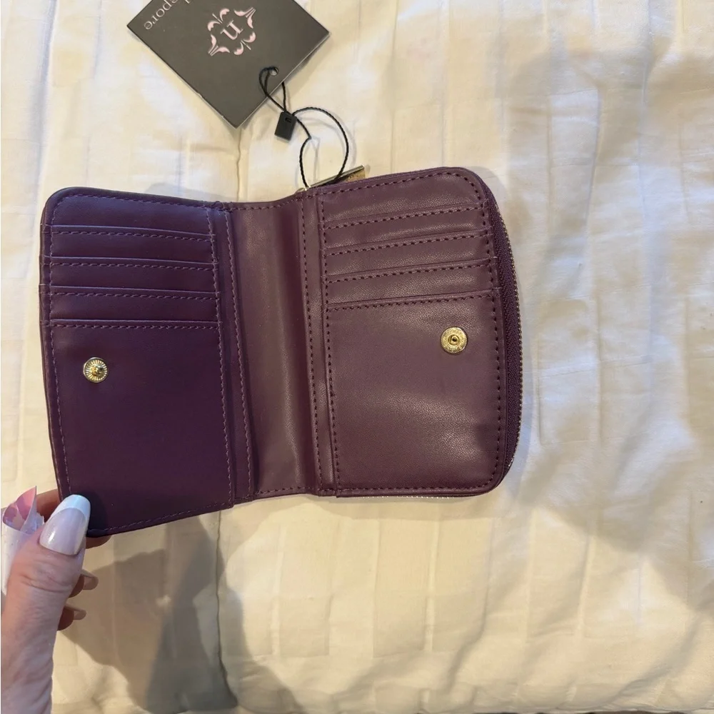 NWT Nanette Lepore Deep Purple Card Holder Wallet